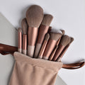 Kit de pinceaux de maquillage en poils naturels pour fard à paupières, poudre libre, blush et correction du teint